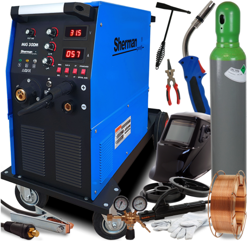 Spawarka MIG/MAG Sherman MIG 300M migomat 400V 4x4 300A  zestaw 2