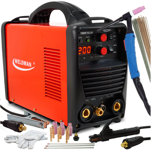 Spawarka TIG Weldman TIGER TIG 200 DC Puls zestaw 3