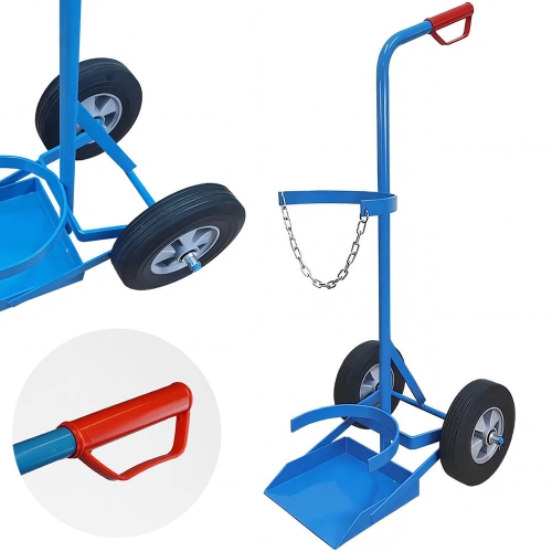 Wózek do butli gazowych jednobutlowy koła pełne min