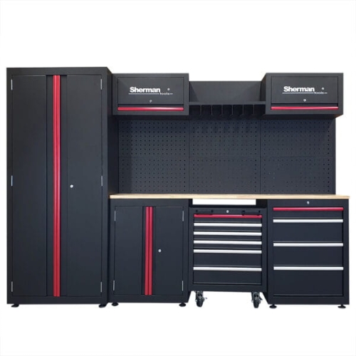 Szafa garażowa zestaw mebli warsztatowych 14 elementów