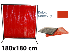 Parawan spawalniczy zasłona ochronna 180x180 czerwona